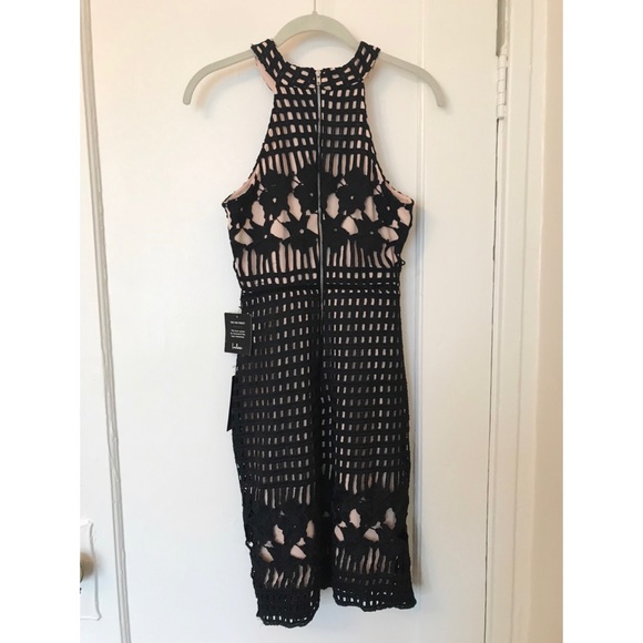 SOLD NWT Lulu’s Luxe Love Black Nude Lace Dress - Picture 5 of 13